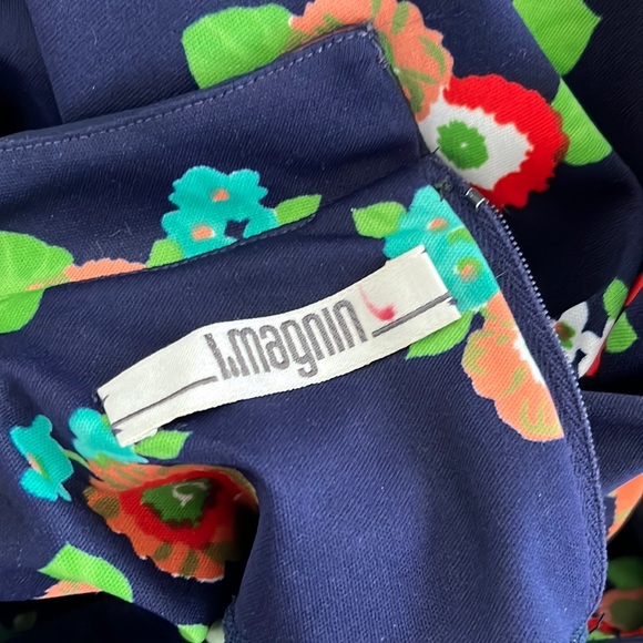 Vintage 70’s I. Magnin / Floral Maxi Dress with Chiffon Overlay - Picture 6 of 8